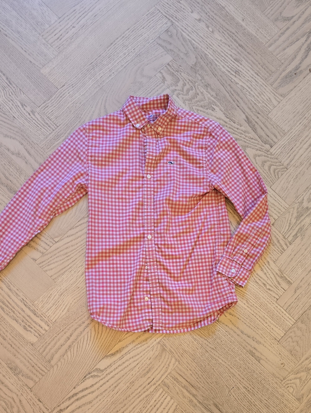 Boys Vineyard Vines Medium 12-14 Peformance Gingham Button-Down Shirt